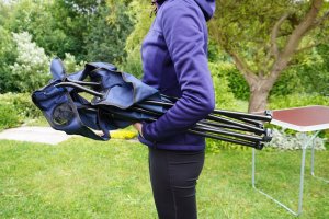 Krzesło Składane Kempingowe z Oparciem Turystyczne Lekkie Granatowe KUBISPORT 7