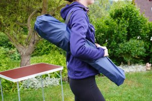 Krzesło Składane Kempingowe z Oparciem Turystyczne Lekkie Granatowe KUBISPORT 8