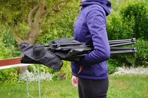 Lekkie Krzesło Składane Kempingowe z Oparciem Turystyczne Czarne KUBISPORT 6