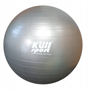 Piłka Gimnastyczna do Ćwiczeń Treningu KUBISPORT 75 cm Szara 2