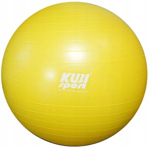 Piłka Gimnastyczna Rehabilitacyjna Dmuchana do Ćwiczeń Żółta KUBISPORT 85 cm 1