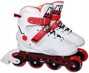 Rolki Damskie Męskie Białe Kauczukowe Solidne z Hamulcem KUBISPORT roz. 41 2