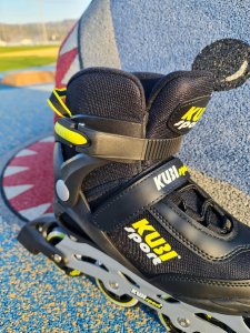 Rolki Damskie Męskie Czarne Kauczukowe Solidne z Hamulcem KUBISPORT roz. 38 6