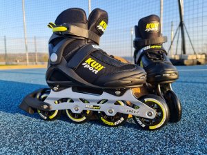 Rolki Damskie Męskie Czarne Kauczukowe Solidne z Hamulcem KUBISPORT roz. 46 3