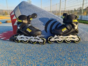 Rolki Damskie Męskie Czarne Kauczukowe Solidne z Hamulcem KUBISPORT roz. 46 4