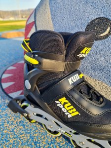 Rolki Damskie Męskie Czarne Kauczukowe Solidne z Hamulcem KUBISPORT roz. 45 6