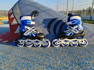 Rolki dla Dzieci Dziecięce Regulowane Niebieskie Solidne KUBISPORT r. 39-42 2