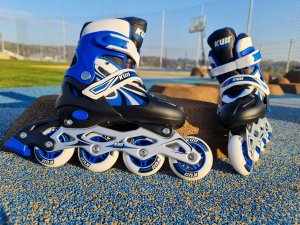 Rolki dla Dzieci Dziecięce Regulowane Niebieskie Solidne KUBISPORT r. 39-42 3