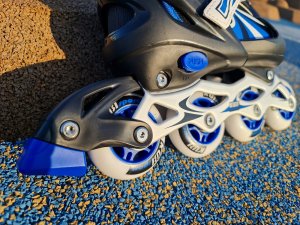 Rolki dla Dzieci Dziecięce Regulowane Niebieskie Solidne KUBISPORT r. 39-42 7