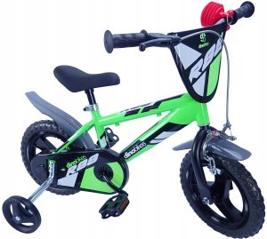 Rowerek Rower Dziecięcy dla Dzieci Chłopca z Bocznymi Kółkami DINO 12" 1