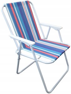 Składane Krzesło Kempingowe Turystyczne Lekkie z Oparciem Kolorowe KUBISPORT 2