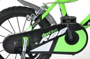 Rowerek Rower Dziecięcy dla Dzieci Chłopca z Bocznymi Kółkami DINO 14" 2