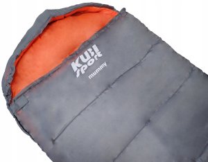 Śpiwór Turystyczny Kempingowy Lekki Mumia Solidny Szary KUBISPORT 210 cm 2