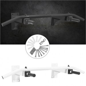 Drążek do podciągania mocowany do ściany, biało-szary 7