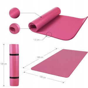 Gorilla Sports Mata do jogi ćwiczeń fitness gruba 1,5 cm DUŻA 2