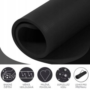 Mata do jogi duża 190x100x1,5 cm czarna 11