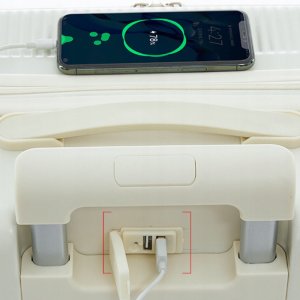 ITIMPORT WALIZKA Kabinowa BIAŁA ABS Odporna 38L USB 5