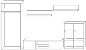 Meblościanka California do salonu pokoju nowoczesny zestaw mebli RTV szafa dwudrzwiowa 2