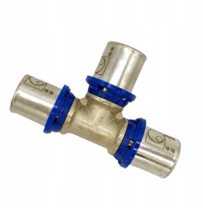 PEX Trójnik redukcyjny 20 x16x20 zaciskowy zapras Radopress Pipelife 1