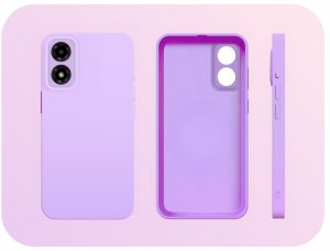 Hello Case Etui do Motorola Moto G04 / G24 / E14 (Osłona Kamery, Fioletowe)   Szkło 9H 4