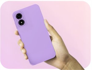 Hello Case Etui do Motorola Moto G04 / G24 / E14 (Osłona Kamery, Fioletowe)   Szkło 9H 5