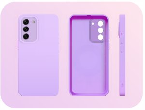 Etui do Samsung Galaxy S21 FE (Osłona Kamery, Fioletowe, Plecki)   Szkło 9H 4