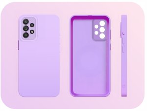 Hello Case Etui do Galaxy A52 4G / 5G / A52s 4G (Osłona Kamery, Fioletowe)   Szkło 9H 4