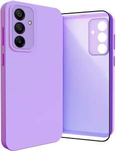 Etui do Samsung Galaxy A15 (Silikonowe, Osłona Kamery, Fioletowe)   Szkło 1
