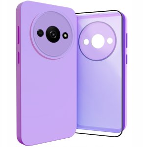 Etui do Xiaomi Redmi A3 (Osłona Kamery, Fioletowe, Ochronne, Case)   Szkło 1