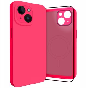 Etui do Apple iPhone 14 (Do Magsafe, Osłona Kamery, Fuksjowe, Case)   Szkło 1