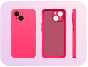 Etui do Apple iPhone 14 (Do Magsafe, Osłona Kamery, Fuksjowe, Case)   Szkło 4