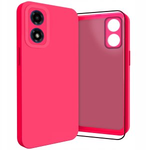 Etui do Motorola Moto G04 / G24 / E14 (Osłona Kamery, Fuksjowe)   Szkło 9H 1