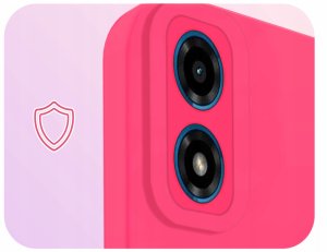 Hello Case Etui do Motorola Moto G04 / G24 / E14 (Osłona Kamery, Fuksjowe)   Szkło 9H 3