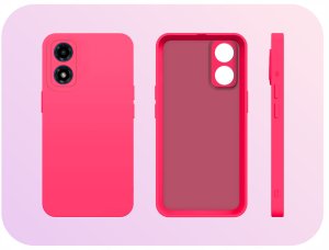 Hello Case Etui do Motorola Moto G04 / G24 / E14 (Osłona Kamery, Fuksjowe)   Szkło 9H 4