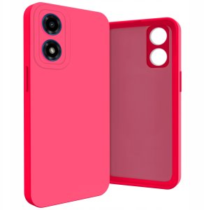 Hello Case Etui do Motorola Moto G04 / G24 / E14 (Osłona Kamery, Fuksjowe)   Szkło 9H 6