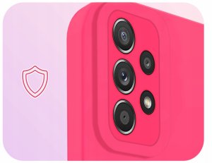 Etui do Galaxy A52 4G / 5G / A52s 4G (Osłona Kamery, Fuksjowe)   Szkło 9H 3