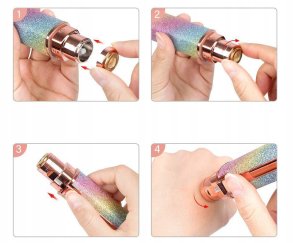 TRYMER DEPILATOR do NOSA BRWI CIAŁA Brokatowy USB 2