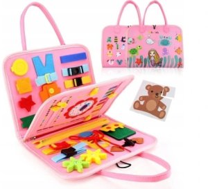 Tablica MONTESSORI Walizka EDUKACYJNA Sensoryczna dla DZIECI Manipulacyjna 11