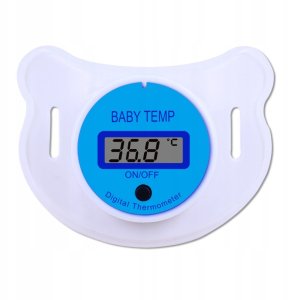 Termometr SMOCZEK w smoczku dla DZIECI Temperatura POMIAR Niebieski 1