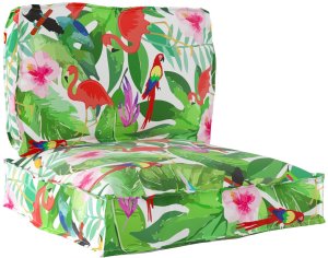 vidaXL Zestaw poduszek na paletach Zestaw 2 Tropikalny dżungla Poliester 2