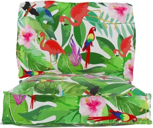 vidaXL Zestaw poduszek na paletach Zestaw 2 Tropikalny dżungla Poliester 4