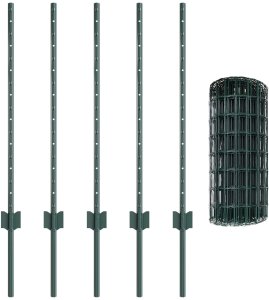 vidaXL Ogrodzenie Euro z 5 słupkami U Zielone 0.8x10 m Stal 2