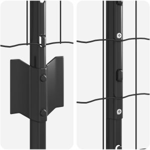 vidaXL Szare ogrodzenie Euro z 10 słupkami 1,2x10 m ze stali 7