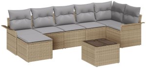 vidaXL Zestaw 8-osobowy sof ogrodowych z poduszkami w czarnym polirattanowym wydaniu 2