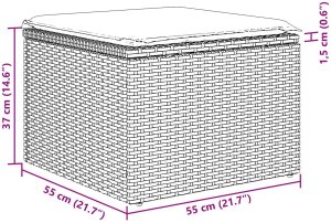 vidaXL Zestaw 8-osobowy sof ogrodowych z poduszkami w czarnym polirattanowym wydaniu 10