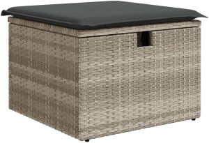 vidaXL Zestaw sof ogrodowych 8 części z poduszkami jasnoszary Poly Rattan 6