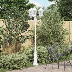 vidaXL Słup świetlny do ogrodu  Biały Aluminium 61 x 53 x 235 cm 1