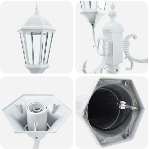 vidaXL Słup świetlny do ogrodu  Biały Aluminium 61 x 53 x 235 cm 5