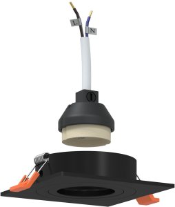 vidaXL Reflektory wpuszczane 12 szt. Kwadrat GU10 Czarny 91x91 mm 2