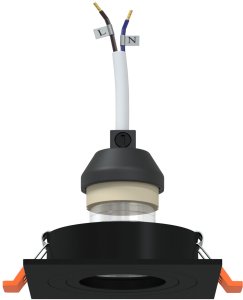 vidaXL Reflektory wpuszczane 12 szt. Kwadrat GU10 Czarny 91x91 mm 3